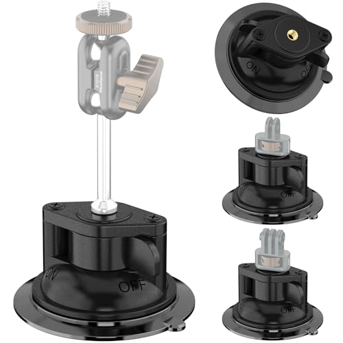 MINIFOCUS Suction Cup Base with 1/4" Female Threaded for Hook, Camera or Phone Mount, Magic Arm, Heavy Duty Suction Cup for Windshields, Smooth Walls, Mirrors, and Other Glossy Surfaces - style: S1016