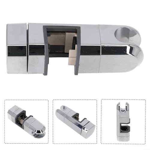 Adjustable Shower Head Holder for Slide Bar, 15-30MM O.D. Rail Head Bracket Holder for Slide Bar Slider Clamp Bathroom Replacement 360 Degree Rotation Sprayer Holder(Silver)