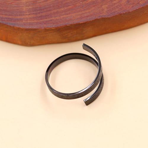 Ayatul Kursi Ring - Elegant Openable Ring for Women, Crafted from Durable Stainless Steel, Features Beautiful Arabic Calligraphy, Perfect for Muslim Women LCS-YA4978 - color: Black