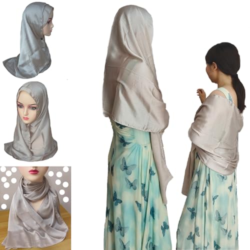 Women Hijab Head Scarf Chiffon Hijabs Lightweight Scarves Crepe Wedding Shawls and Wraps for Evening Dresses - color: Light Purple