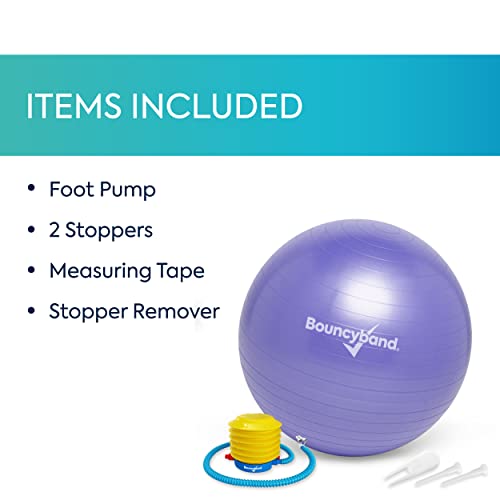 Bouncyband Balance Ball – Create Flexible Seating to Improve Focus at School, Office, or Home with This No-Roll Weighted Ball - color: Purple, size: Large (Pack of 1)