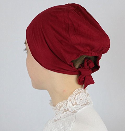 Modefa Islamic Women's Non-Slip Cotton Hijab Bonnet Cap Underscarf - color: Red