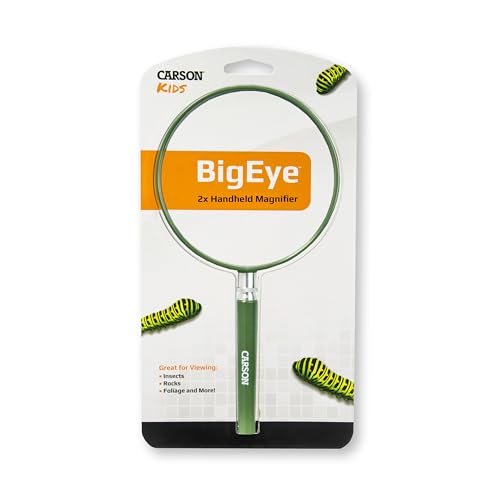 Carson BigEye Magnifier with Over-sized 5-Inch Lens (HU-20) | Handheld Magnifier for Kids with Large 5-inch Viewing Lens, STEM Education Tool for Kids (HU-20) - size: Single Pack