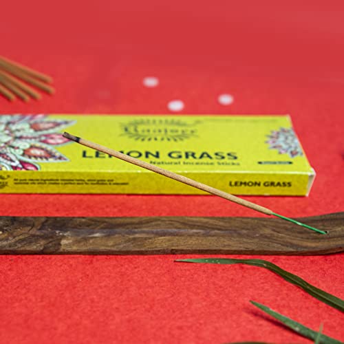 Raajsee Incense Sticks Lemon Grass 100 gm Pack-100% Pure Organic Natural Hand Rolled Free from Chemicals-Perfect for Church, Aromatherapy,Relaxation,Meditation,Positivity & Sensual Therapy - color: Lemongrass