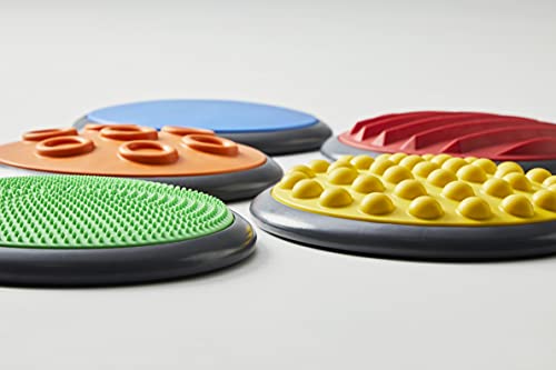 GONGE Tactile Sensory Discs - Set of 20 Textured Stepping Discs, Sensory Exploration, Cognitive Development - Includes Blindfold - Ages 1+, Vibrant - color: Vibrant, style: 20 - Piece