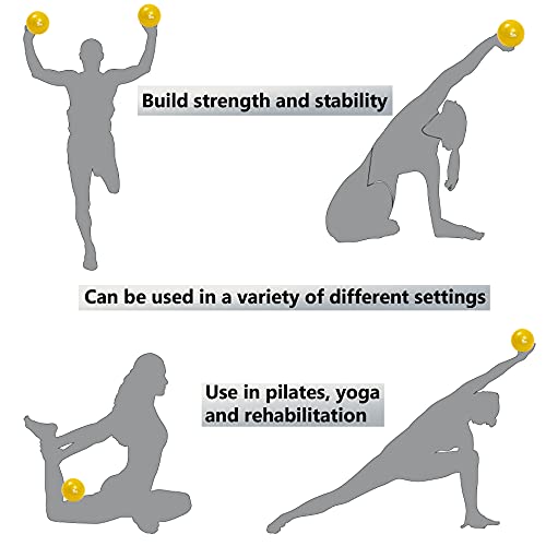 Trademark Innovations Weighted Toning Exercise Ball - Set of 2 - color: Yellow, size: 5lbs