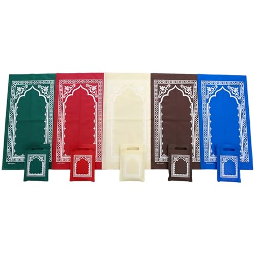 5 Pcs Prayer Mat Set, Portable Non-Woven Fabric Travel Praying Mat, 42.5 x 26.8 in, Disposable for Home, Outdoor, Business Trip