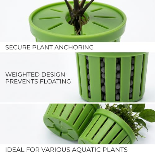 8pcs Aquarium Plant Holder Set, Fish Tank Plant Holders, Aquarium Planter for Fish Tank Planting, Aquatic Decoration for Aquariums, Fish Tanks, Green