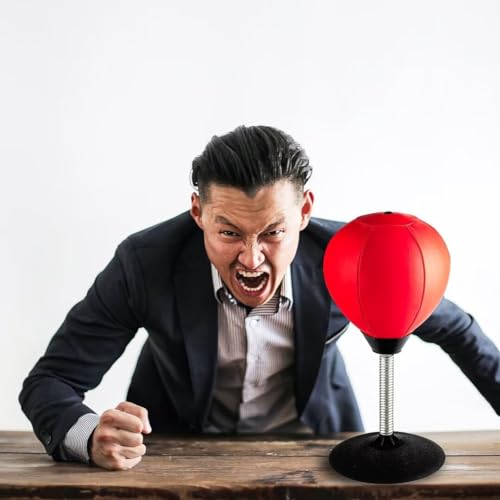 Stress Buster Desktop Punching Bag - Suctions to Your Desk, Raipoment Heavy Duty Stress Relief Ball, Funny Gifts for Boss or Coworker, Easter - size: Red