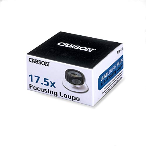 Carson LumiLoupe Plus 17.5x Power Stand Loupe Magnifier with Dual Lens Focusing System (LO-15), Black - style: .75" Diameter (17.5x)