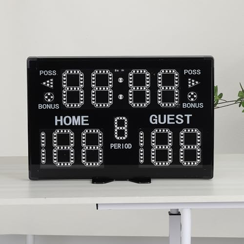 M METERXITY Electronic Basketball Scoreboard, Interval Timer Count Clock Wall Clock Digital with Remote Apply to Indoor Gym Game Fitness