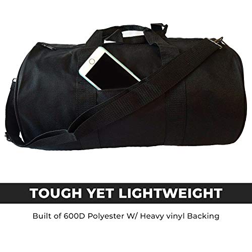 Impecgear Round Duffel Team Sports Equipment Bags, Travel Gym Fitness Bag. - color: Black