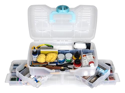 ArtBin Small Parts Organizer, Medium Project Box, 4 Pivot Trays, Clear | 4 Pivot Trays for Small Parts, For DIY Crafts and Sewing, Portable Project Box, Clear Plastic - style: Medium (4 Pivot Trays)