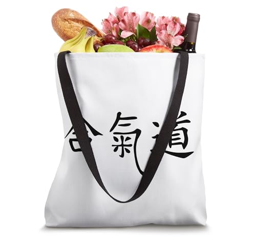Martial Arts Fighting Aikido Sign Symbol Characters Writing Tote Bag