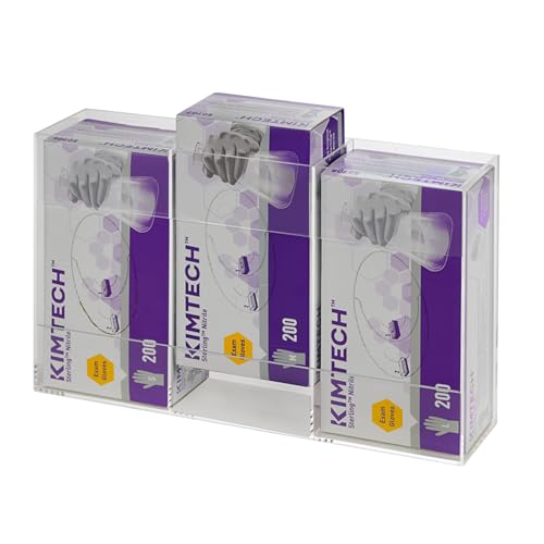 Kantek Acrylic Glove Dispenser, Triple Box Capacity, Easy-Box-Swap, 10.3-Inch Wide x 3.8-Inch Deep x 16-Inch High, Clear (AH135) - size: Easy Swap Triple