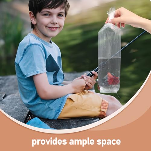 MAGICLULU 50pcs Thickened Plastic Fish Transport Bags for Betta and Guppy Leak-proof Flat Open Pet Fish Shipping Pouches 6x34cm