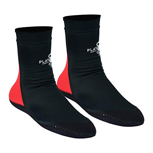 Playwell Martial Arts School Tatami Mat Training Socks - Black/Red - size: Large