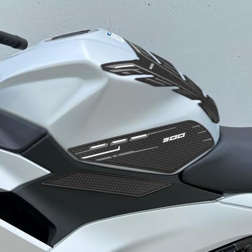 for Ninia 500 Z500 Ninja 500 SE ninja500 2024 2025 2026 New Accessories Side Fuel Tank Pads Protection Stickers Decals Fuel Tank Knee Pads Traction Pads Fuel Tank Pads Anti-slip side fuel tank sticker - color: Grey