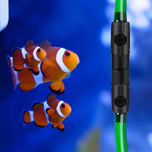 MiOYOOW Aquarium Hose Valve, Fish Tank Hose Connector Aquarium Water Control Valve with Quick Release Handle for 12/16MM Pipe - color: 12mm to 16mm