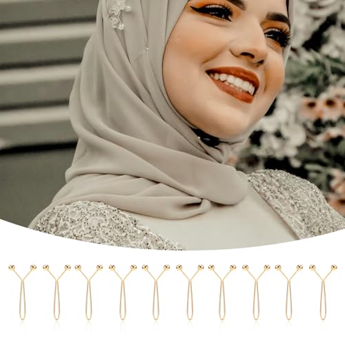 24pcs Hijab Pins for Women, Fashion Exquisite Shawl Scarf Clip Muslim Hijab Clips Safety Brooch Pin Buttons for Women Headscarf Wedding Dress Sweater Jewelry Accessories (Gold) - color: Gold