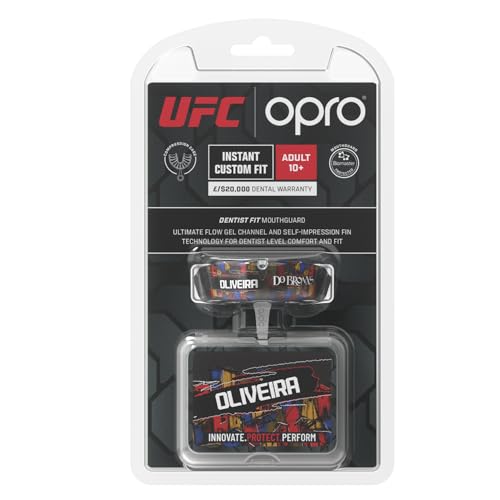 OPRO Official UFC Fighter Collection Charles Oliveira Instant Custom-Fit Mouthguard – Self-Fit Gum Shield for MMA, Boxing & Combat Sports - color: Charles Oliveira