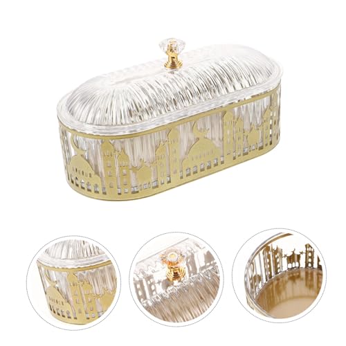 Middle Eastern Ironwork Snack Display Tray with Lid for Snacks and Treats Decorative Serving Dish for Kitchen and Tabletop Use