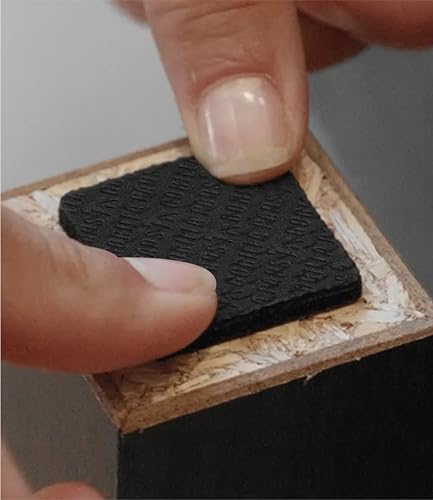 Slipstick GorillaPads CB150 Non Slip Furniture Pads/Rubber Grips (Set of 8) Self Adhesive Furniture Feet Floor Protectors, 1-1/2 inch Square, Black - size: 1-1/2" Square