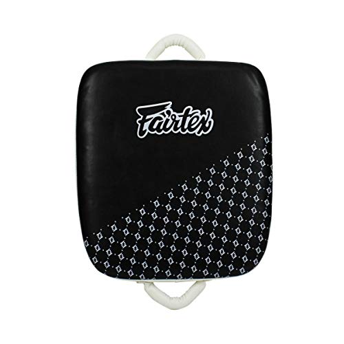 Fairtex LKP1 Leg Kick Pad, A.K.A. The Thai Suitcase for Muay Thai Kickboxing - color: Black/White