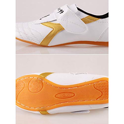 Taekwondo Shoes, Dilwe PU Leather Soft Sole Taekwondo Shoes for Taichi Gym Training (40)