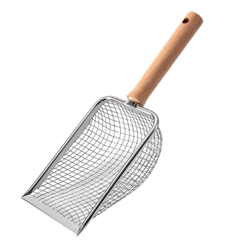 Cats Litter Pets Sifter Spade Portable Kitty Spade Kitten Aquarium Deep Spade with Handle Litter Box Scooper, mesh 5x5mm