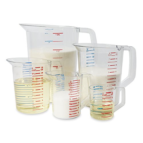 Rubbermaid Commercial Products Bouncer Clear Measuring Cup 4-Cup/1-Quart Clear Strong Food Grade Easy Read for Liquid/Dry Ingredients for Home/Professional Kitchen 32-Ounce (Pack of 6) - size: 32-Ounce (Pack of 6)