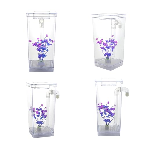 My 1st Fish Tank™ : Gen 2, Mini Fish Tank Aquarium Starter Kit 1 gal, Professional for Betta, Easny Maintain, Self Cleaning System-Only Add Water, Beautiful Color Changing LED Light, Color Box