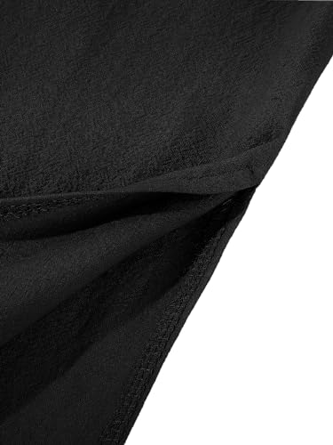 Jacansi Men's Muslim Buttoned Thobe Long Tunic, Oversized & Extra Long, Arabic Style with Pockets - color: Black, size: X-Large
