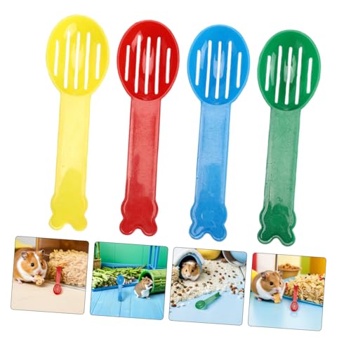 Yardwe 32pcs Hamster Sand Bath Scoops Plastic Litter Sifters Small Pet Cage Cleaning Shovels for Chinchilla Gerbil Reptile Cage Maintenance
