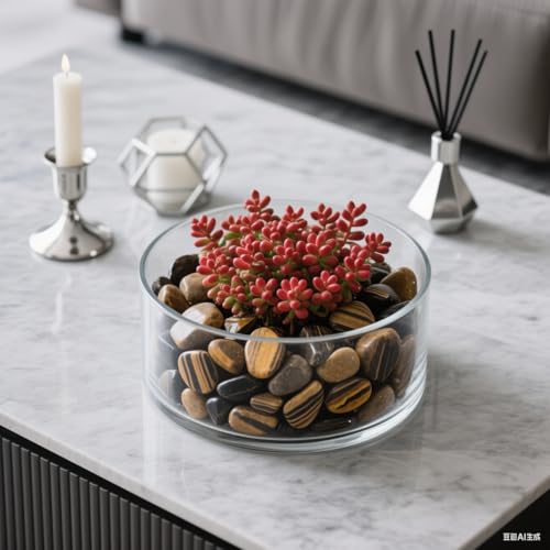 0.96LB Natural Pebbles Aquarium Gravel Vase Filler Succulent Rocks Fish Tank Decorative Crushed Stones Quartz Bulk Polished Irregular Shaped - Tiger's-Eye - color: Tiger's-eye
