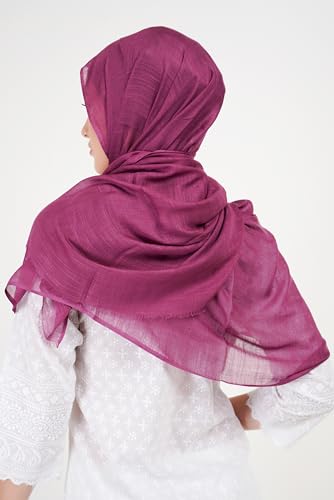 Soft Hijab Scarf 100% Modal | Lightweight | Breathable For Women - color: Berry