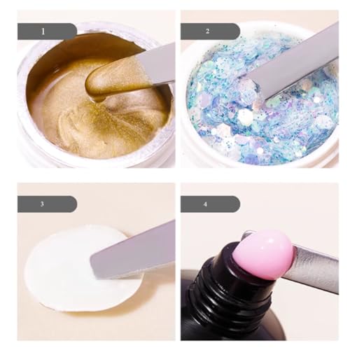 Stainless Steel Lab Laboratory Mini Double-Ended Spatula Semi-Micro Shovel Conical Arrow End Flat End -4PCS