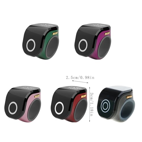 Tasbih Counter Zikr Rings, Portable Touch Smart Tasbeeh, Rechargeable Electronic Digital Tasbih Rings, Finger for Muslims, Prayer, Reminder, Home - color: Claret