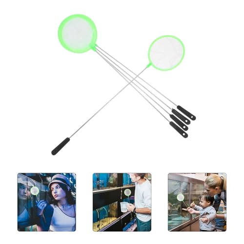 Cabilock 5pcs Aquarium Fish Tank Nets Fine Mesh Plastic Shrimp and Fish Egg Catching Nets for Bowl and Aquarium Accessories Random Color
