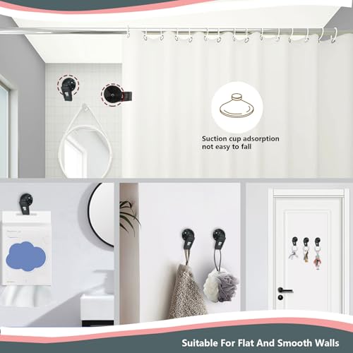 8Pcs Suction Cup Clips, Shower Curtain Clips Windproof Splash Guard, Strong Suction Cups Hooks for Glass Window Fish Tank Aquarium Plant Holder Advertising Home Office (Black) - color: Black