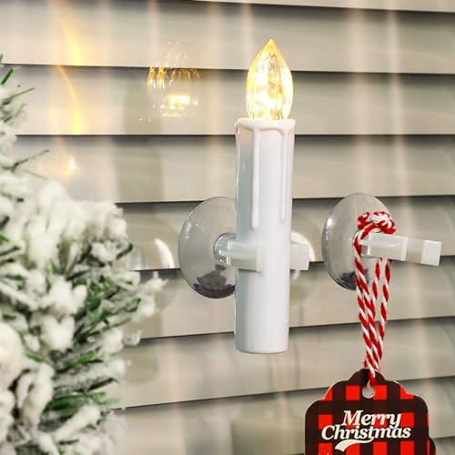 minkissy 6pcs Christmas Candles Holders - Candles Holders with Suction Cups Home Decoration Window Candle Holder for Christmas Celebration Candles (20mm) - size: Size 1