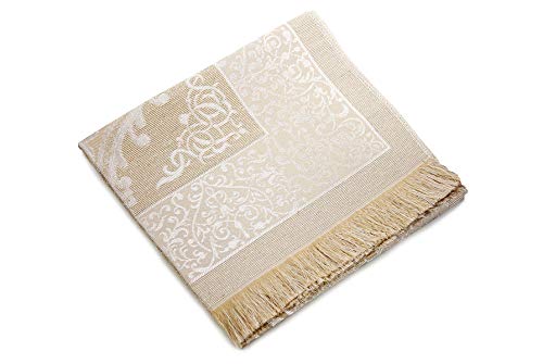 ihvan online Muslim Prayer Rug with 99 Beads Tasbih & Travel Bag, Soft Taffeta Sajadah, Lightweight & Foldable Janamaz, Portable Prayer Mat, Islamic Gift for Eid, Ramadan, Hajj & Umrah, Ecru - color: Ecru
