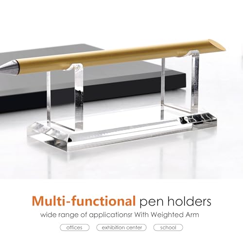 SANRUI 1 Tier Acrylic Pen Holder Display Stand, Clear Desk Pencil Rack | Shop Fountain Makeup Brush Rack,Ballpoint Pen Showholder,Paintbrush Drying Rack Organizer for Home School Office Or Store Use - style: 1 Tier
