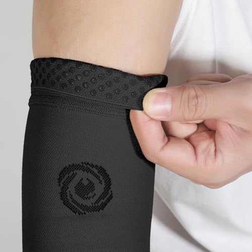 NURCOM Compression Arm Sleeve, 20-30 mmHg, No Silicone, Black S - color: Black(non Silicone), size: Small(2 Pack)