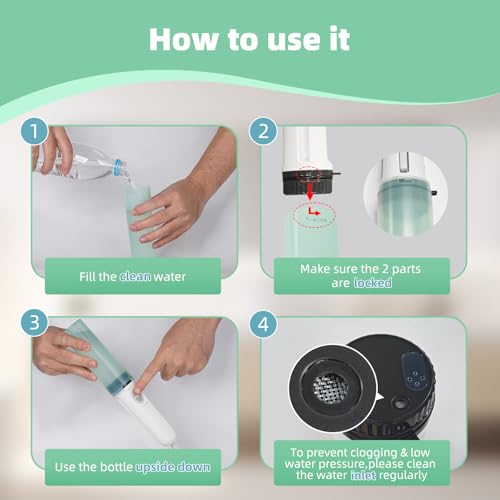 Hibbent Portable Bidet for Travel, High Pressure Handheld Electric Sprayer, Rechargeable Travel Bidet for Women & Men, Personal Hygiene Cleaning, Soothing Postpartum Care, perineal, Green - color: Green
