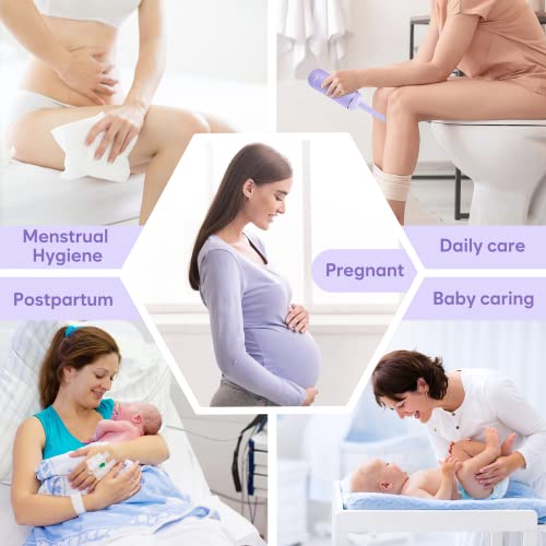 Easy@Home Portable Bidet for Travel - Peri Bottle for Postpartum & Perineal Care Purple + Green