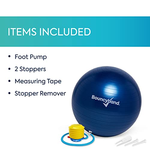 Bouncyband Balance Ball – Create Flexible Seating to Improve Focus at School, Office, or Home with This No-Roll Weighted Ball - color: Dark Blue, size: Large (Pack of 1)