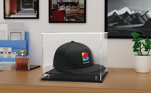 WANLIAN Clear Hat Display Case,Self-Assembly Acrylic Baseball Cap Holder Stand with Stainless Steel Risers, Perfect for Sports Caps & Mini Helmets (Assembly Required) - size: 8.6x7.9x7 inch