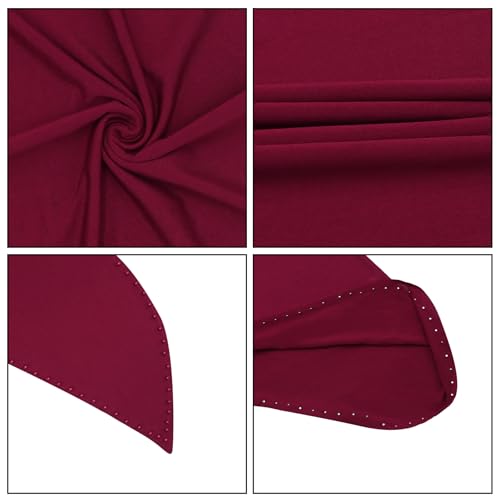 Suillty Women's Pearls Muslim Islam Instant Hijab Scarf Soft Turkish Headwear Jersey Headscarf Shawl Wrap - color: Red