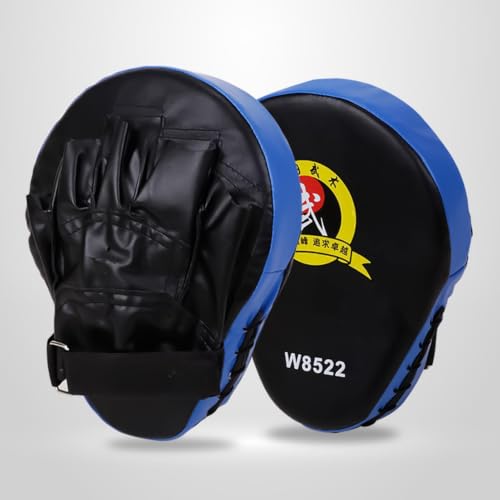 Punching Pads - High Density Foam Material, Strike Training Tool, Shock Absorbing Durable Kickboxing Mitts, Handheld Combat Practice | Thai Karate MMA for Home Gym Workout Exercise - color: Blue